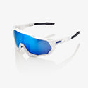 100% 运动眼镜 100% Speedtrap - 哑光 白 - Hiper 蓝 Multilayer Mirror Lens
