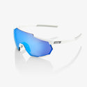100% Racetrap 运动眼镜 100% Racetrap - 哑光 白 - Hiper 蓝 Multilayer Mirror Lens