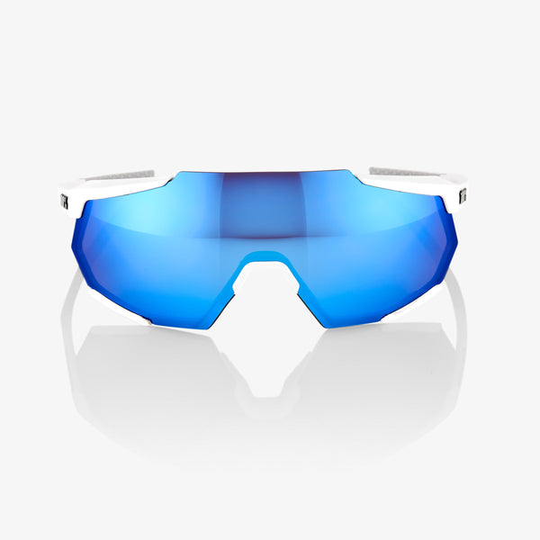 100% Racetrap 运动眼镜 100% Racetrap - 哑光 白 - Hiper 蓝 Multilayer Mirror Lens