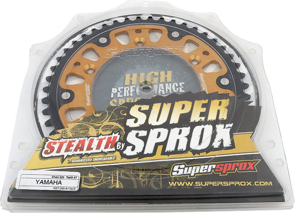 SUPERSPROX 链轮 REAR STEALTH SPROCKET ALU/STL 47T-520 GLD HON/YAM