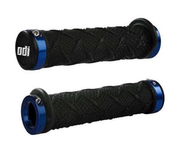 ODI 手把胶 J30XTB-U ATV Xtreme Lock-On Grips - 黑 - 蓝 Clamp