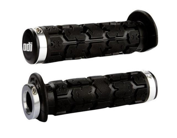 ODI 手把胶 J31RGB-S 120mm Rogue ATV Lock-On Grips - 银 Clamp (黑)