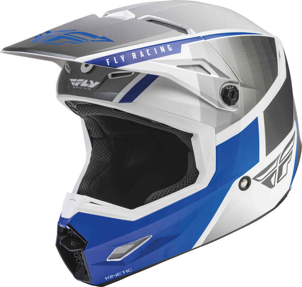 FLY RACING 头盔 Kinetic Drift Youth Motocross Helmet Blue/White