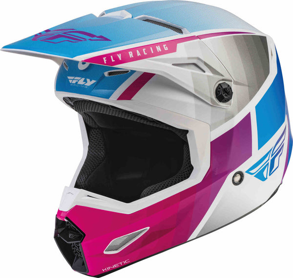 FLY RACING 头盔 Kinetic Drift Motocross Helmet White/Pink/Blue