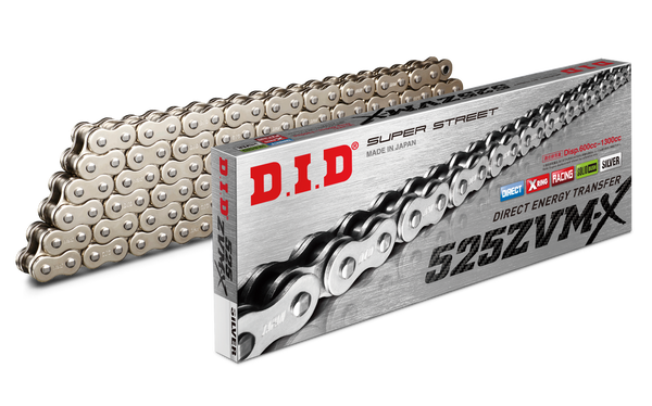 D.I.D 链条 SUPER STREET 525ZVMXS-100L X-RING CHAIN NICKEL