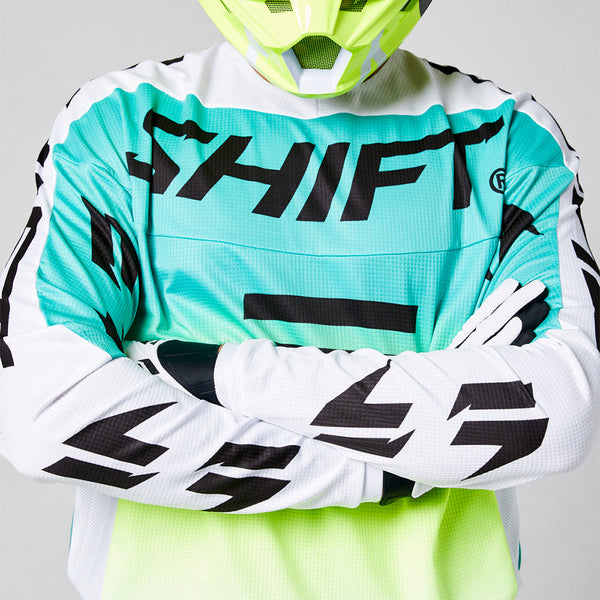SHIFT 骑行服 WHITE LABEL FADE JERSEY [白/绿]