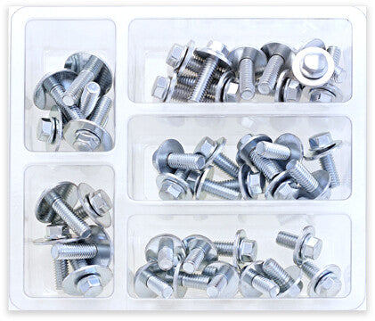 BOLT 五金件 8MM HEX FLANGE BOLT ASSORTMENT W/16MM WASHER 40 PIECE KIT