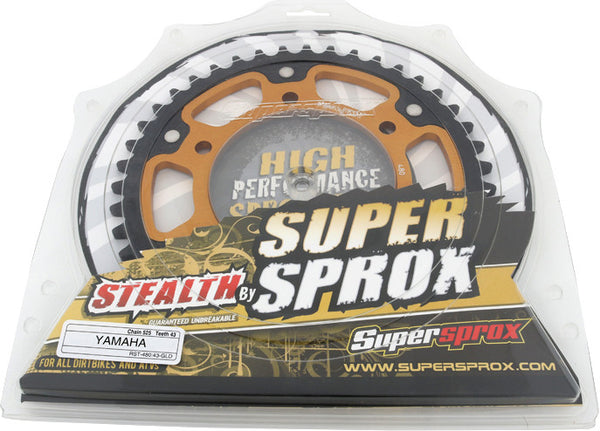 SUPERSPROX 链轮 REAR STEALTH SPROCKET ALU/STL 43T-525 GLD SUZ/YAM