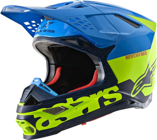 ALPINESTARS M8 头盔 Radium Motocross Helmet Yellow/Blue