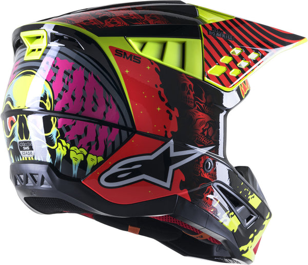 ALPINESTARS 头盔 S-M5 Solar Flare Motocross Helmet Black/Red/Yellow