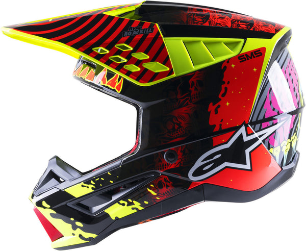 ALPINESTARS 头盔 S-M5 Solar Flare Motocross Helmet Black/Red/Yellow