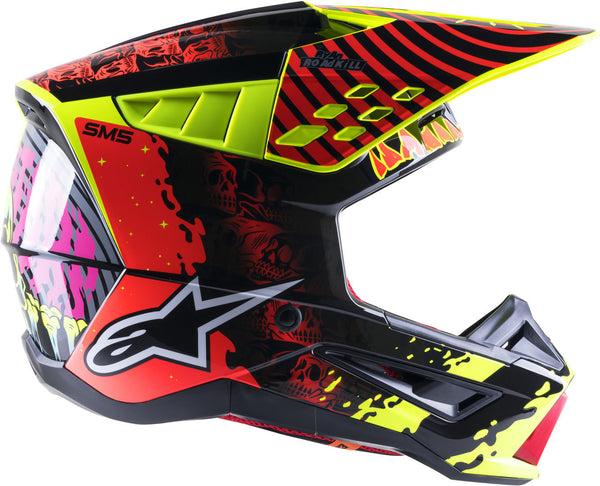 ALPINESTARS 头盔 S-M5 Solar Flare Motocross Helmet Black/Red/Yellow