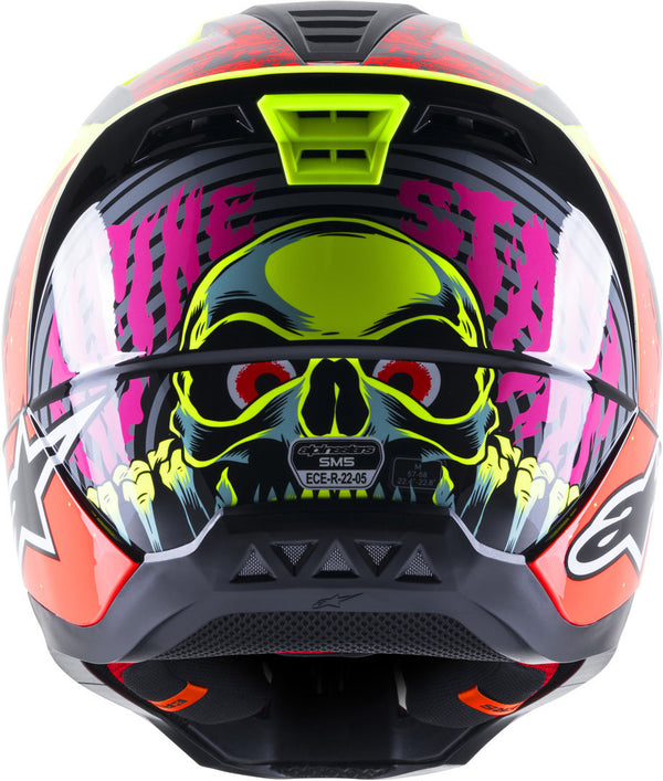 ALPINESTARS 头盔 S-M5 Solar Flare Motocross Helmet Black/Red/Yellow