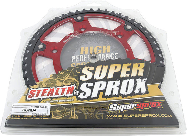 SUPERSPROX 链轮 REAR STEALTH SPROCKET ALU/STL 51T-520 红 HON