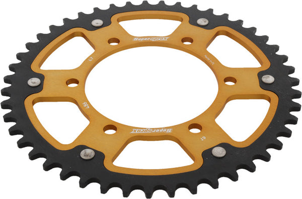 SUPERSPROX 链轮 REAR STEALTH SPROCKET ALU/STL 47T-520 GLD HON/KAW/YAM