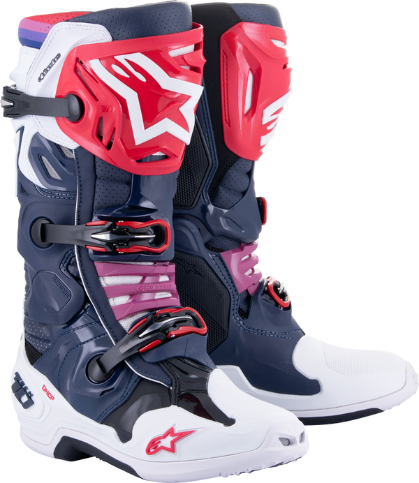 Alpinestars 骑行鞋 Tech 10 Supervent Boots Night Navy/White/Rainbow