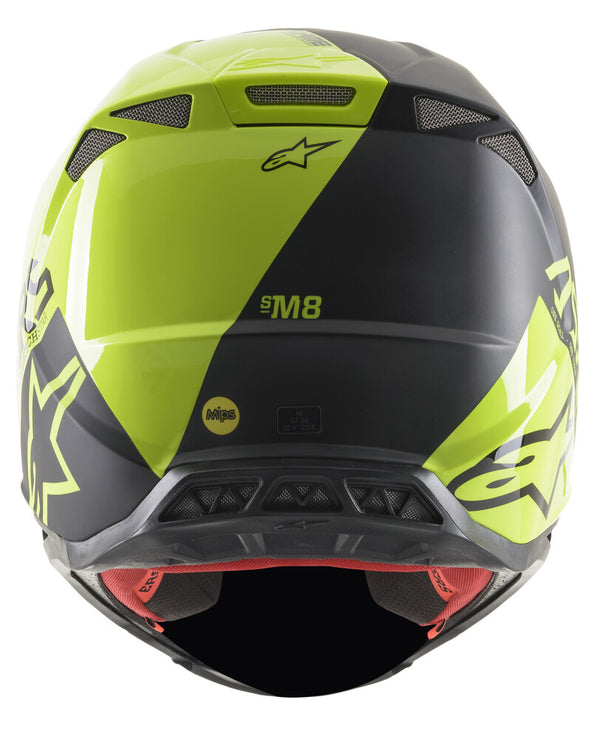 ALPINESTARS 头盔 Supertech M-8 Echo Helmet Black/Hi-Vis Yellow Matte & Gloss M-8