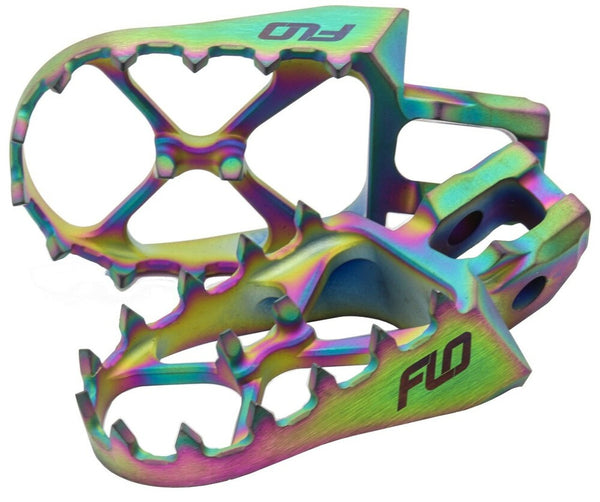 Flo Motorsports 脚踏 KTM/Husqvarna/Gas Gas Titanium Foot Pegs JET Fuel GAS/HUS/KTM