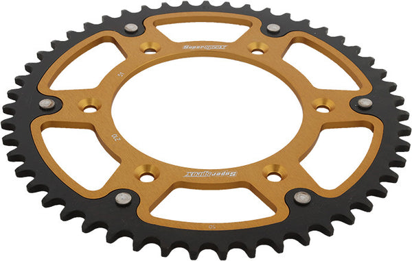 SUPERSPROX 链轮 REAR STEALTH SPROCKET ALU/STL 51T-520 GLD HON