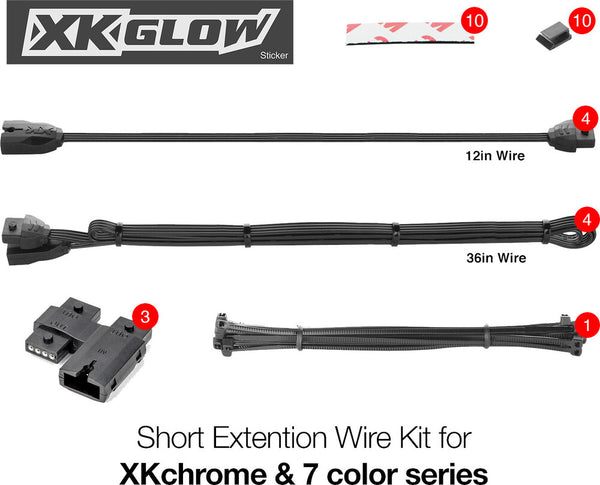 XK GLOW 照明 Moto Extension Wire Kit