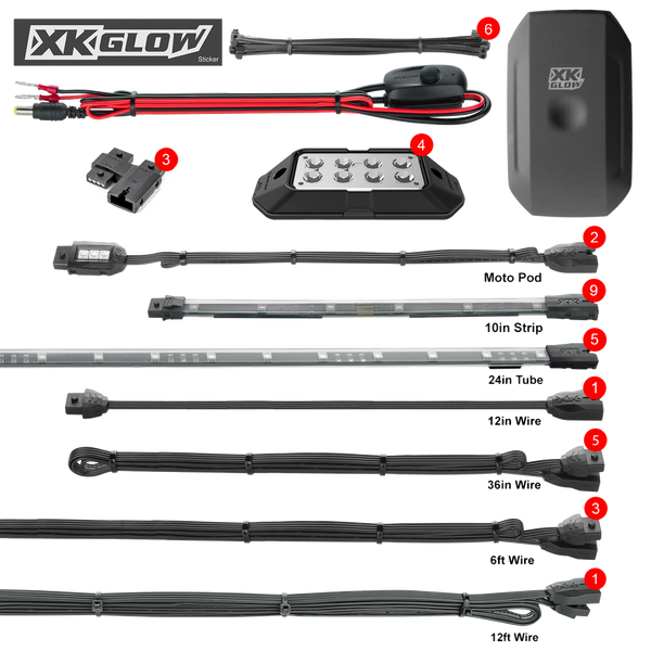 XK GLOW 照明 LED UNDERGLOW ADVANCED KIT POL