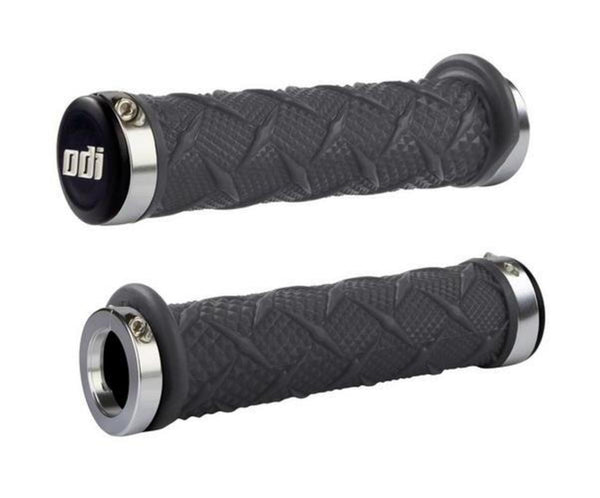 ODI 手把胶 J30XTH-S ATV Xtreme Lock-On Grips - 石墨 - 银 Clamp