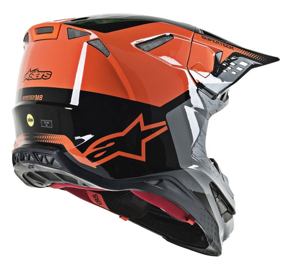Alpinestars 头盔 Supertech M-8 Triple Helmet Gloss Orange/Grey/Black M-8