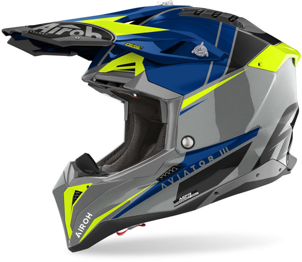 AIROH 头盔 Aviator 3 Push Motocross Helmet Blue
