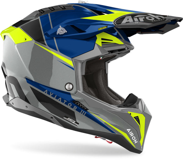AIROH 头盔 Aviator 3 Push Motocross Helmet Blue