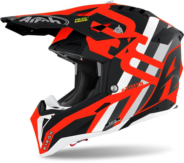 Airoh Aviator 3 Rainbow Carbon Motocross Helmet Red Matt