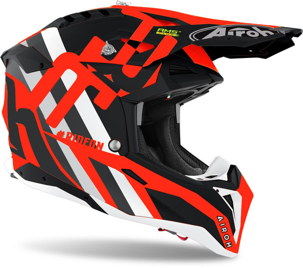 Airoh Aviator 3 Rainbow Carbon Motocross Helmet Red Matt