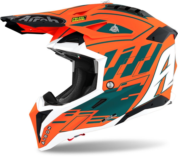 Airoh Aviator 3 Rampage Carbon Motocross Helmet Orange