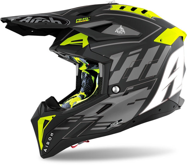 Airoh Aviator 3 Rampage Carbon Motocross Helmet Black Matt