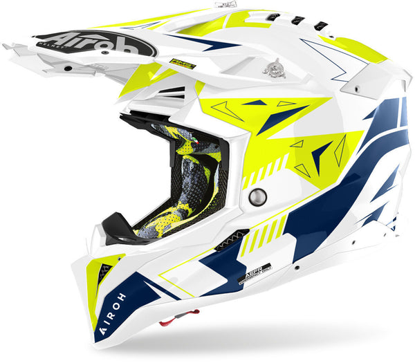 AIROH 头盔 Aviator 3 Spin Motocross Helmet Yellow/Blue