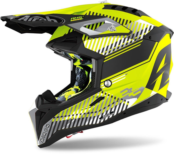 Airoh Aviator 3 Wave Carbon Motocross Helmet Yellow Matt
