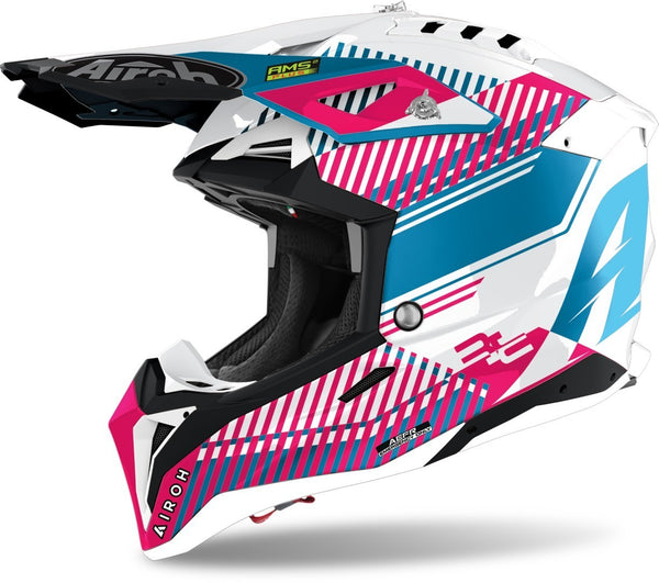 Airoh Aviator 3 Wave Carbon Motocross Helmet Pink