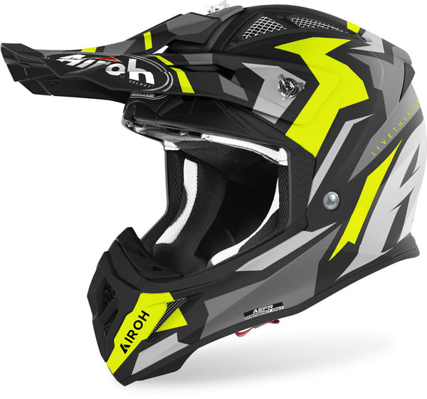Airoh Aviator ACE Swoop Motocross Helmet Yellow Matt