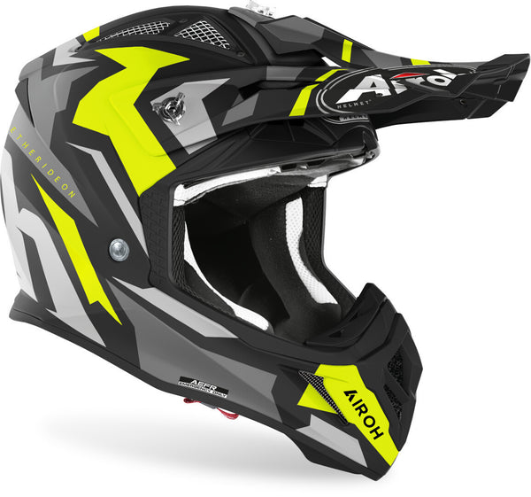 Airoh Aviator ACE Swoop Motocross Helmet Yellow Matt