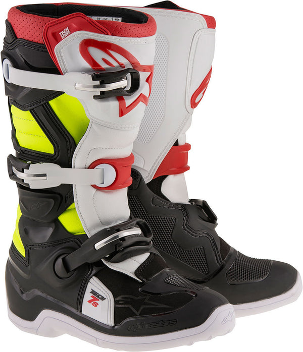 ALPINESTARS 骑行靴 Tech 7S Youth Motocross Boots Black/Red/Yellow
