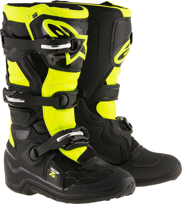 Alpinestars Tech 7S Youth Motocross Boots Black/Yellow