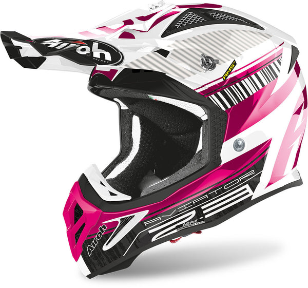 Airoh Aviator 2.3 Novak Motocross Helm White/Pink