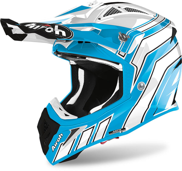 Airoh Aviator ACE Art Motocross Helmet Blue/White