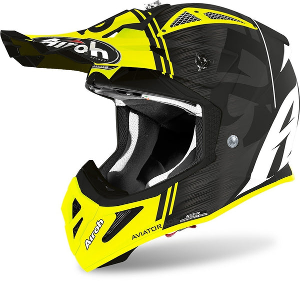 Airoh Aviator ACE Motocross Helmet Black/Yellow