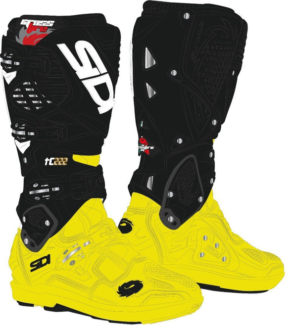 Sidi Crossfire 3 SRS Motocross Boots Black/Yellow Fluo