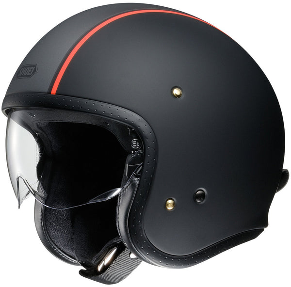 Shoei J.O Carburettor Jet Helmet Black Matt/Red