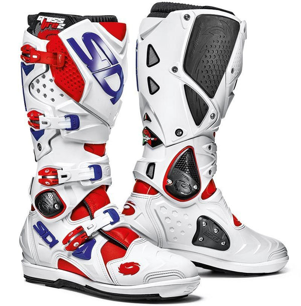 Sidi Crossfire 2 SRS Motocross Boots White/Red/Blue