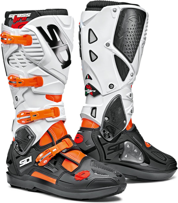 SIDI CROSSFIRE 3 SRS 骑行靴 荧光橙/黑/白