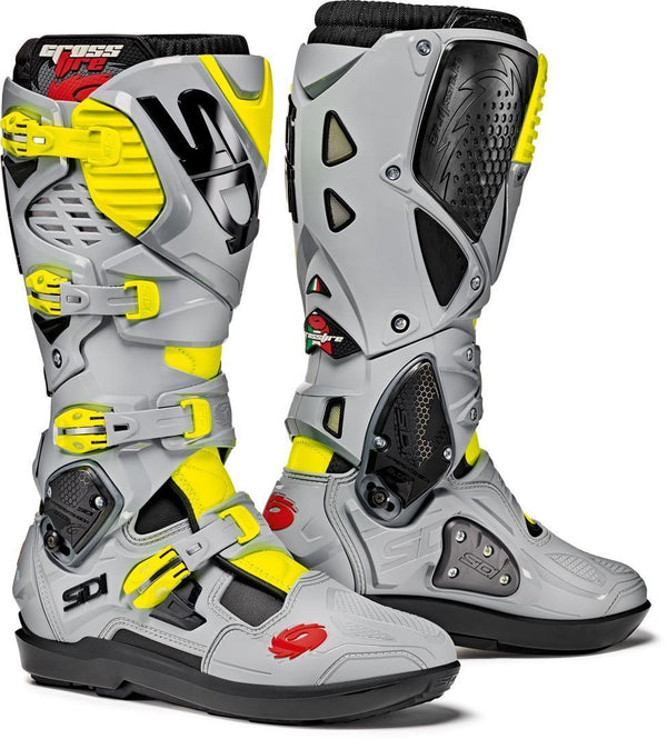 Sidi Crossfire 3 SRS Motocross Boots Grey/Yellow