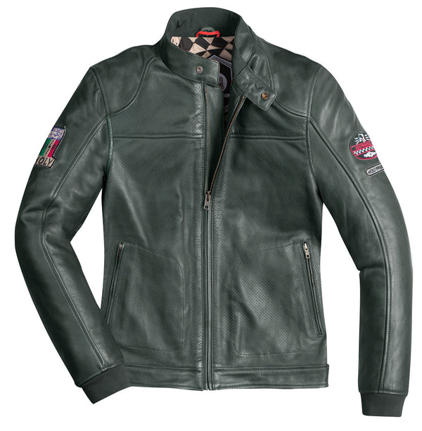 HolyFreedom Due Motorcycle Leather Jacket Dark Green