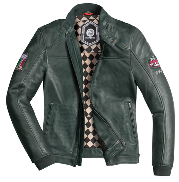 HolyFreedom Due Motorcycle Leather Jacket Dark Green